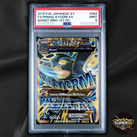 PSA 9 Primal Kyogre EX 093/081 UR XY7 Full Art Bandit Ring Pokemon Card