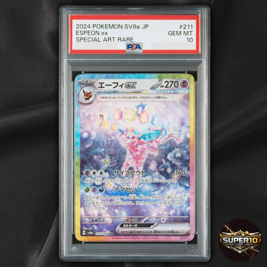 PSA 10 Espeon ex SAR 211/187 Terastal Festival sv8a 2024 Pokemon Card Japanese