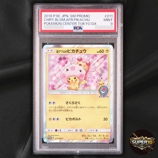 PSA 9 Cherry Blossom Afro Pikachu 211/SM-P Tokyo DX Promo