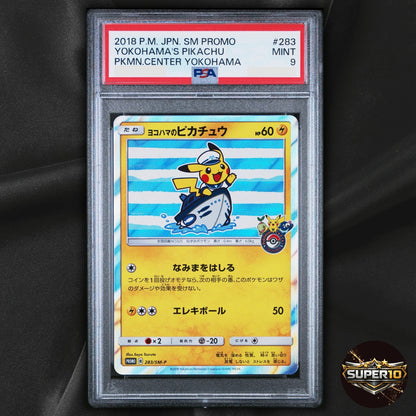 PSA 9 Yokohama's Pikachu 283/SM-P Pokemon Center Promo Japanese Holo