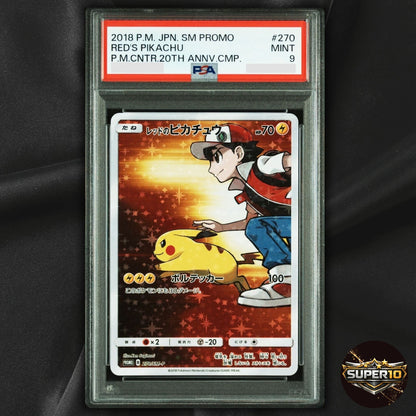 PSA 9 Red's Pikachu 270/SM-P Holo Pokemon Japanese