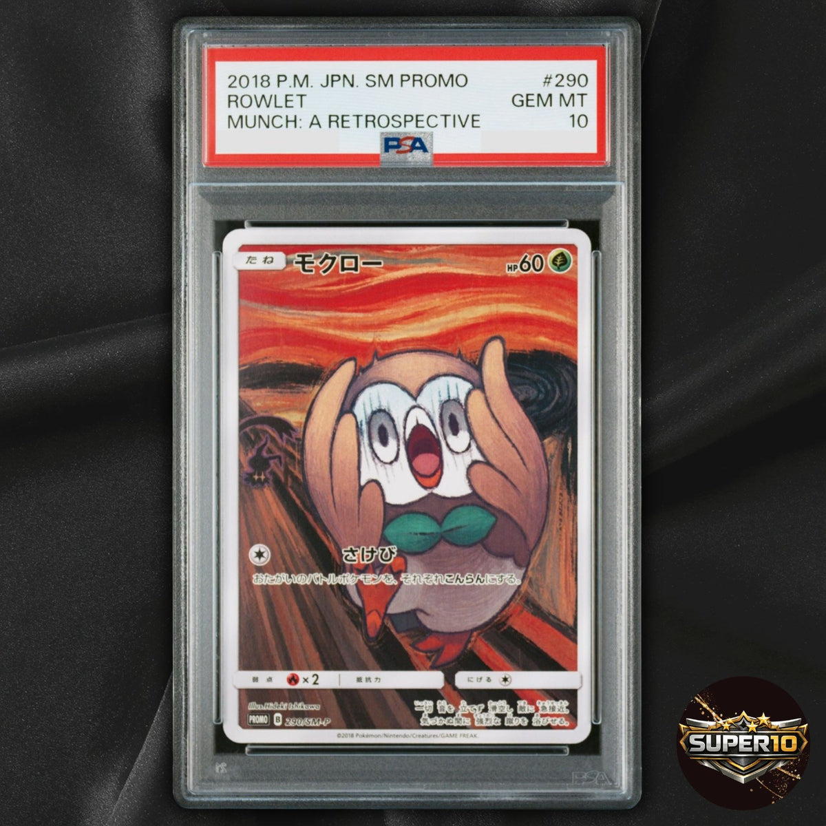 PSA 10 Rowlet 290/SM-P Munch The Scream Promo 2018 Japanese Card