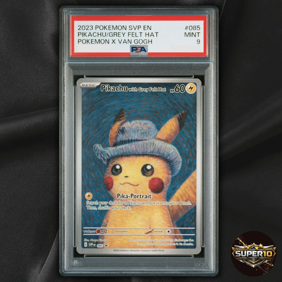 PSA 9 Pikachu with Grey Felt Hat 085 Black Star Promo Japanese