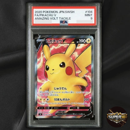 PSA 9 Pikachu V 104/100 S4 Amazing Volt Tackle SR Holo Japanese