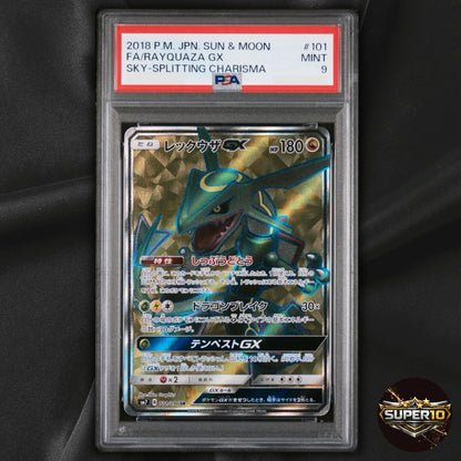 PSA 9 Rayquaza GX SR SM7 101/096 Sky-Splitting Charisma Pokemon Japanese