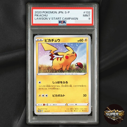 PSA 9 Pikachu Promo 132/S-P Sword & Shield Promos Pokemon Card Japanese