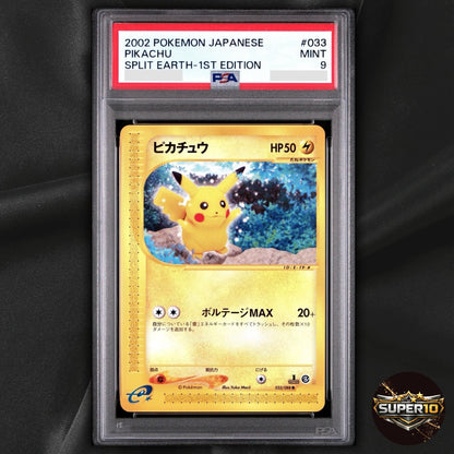 PSA 9 Pokemon Japanese Pikachu Split Earth 033/088