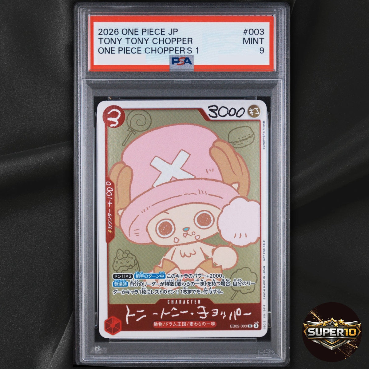 PSA 9 Chopper EB02-003 CHOPPER's 1 Comic ONE PIECE Card Japanese Promo Card