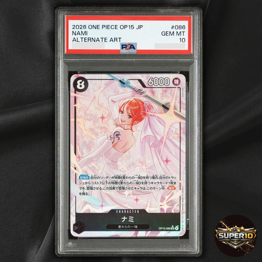 PSA 10 Nami OP15-086 SR Adventure on KAMI's Island ONE PIECE Card Japanese