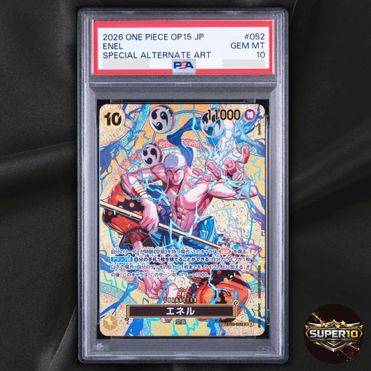 PSA 10 OP 15 Enel (SP) EB02-052 SR Adventure Kami's Island Foil Japanese