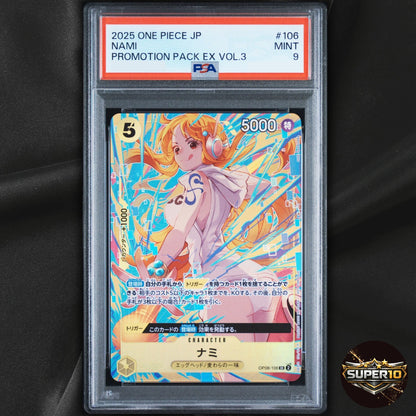 PSA 9 ONE PIECE Game Card Nami OP08-106 Promotion Pack Vol.3 Japanese