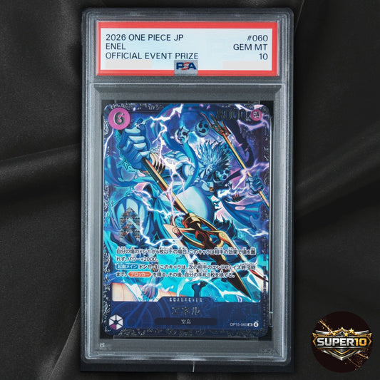 PSA 10 Enel OP15-060 Flagship Battle 2026 April Best 8 Prize Japanese ONE PIECE