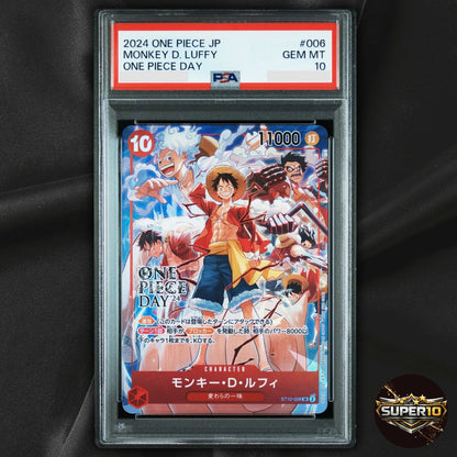 PSA 10 Monkey D Luffy SR PAR ST10-006 DAY 24 Promo Ex Vol. 3 One Piece Card Japa