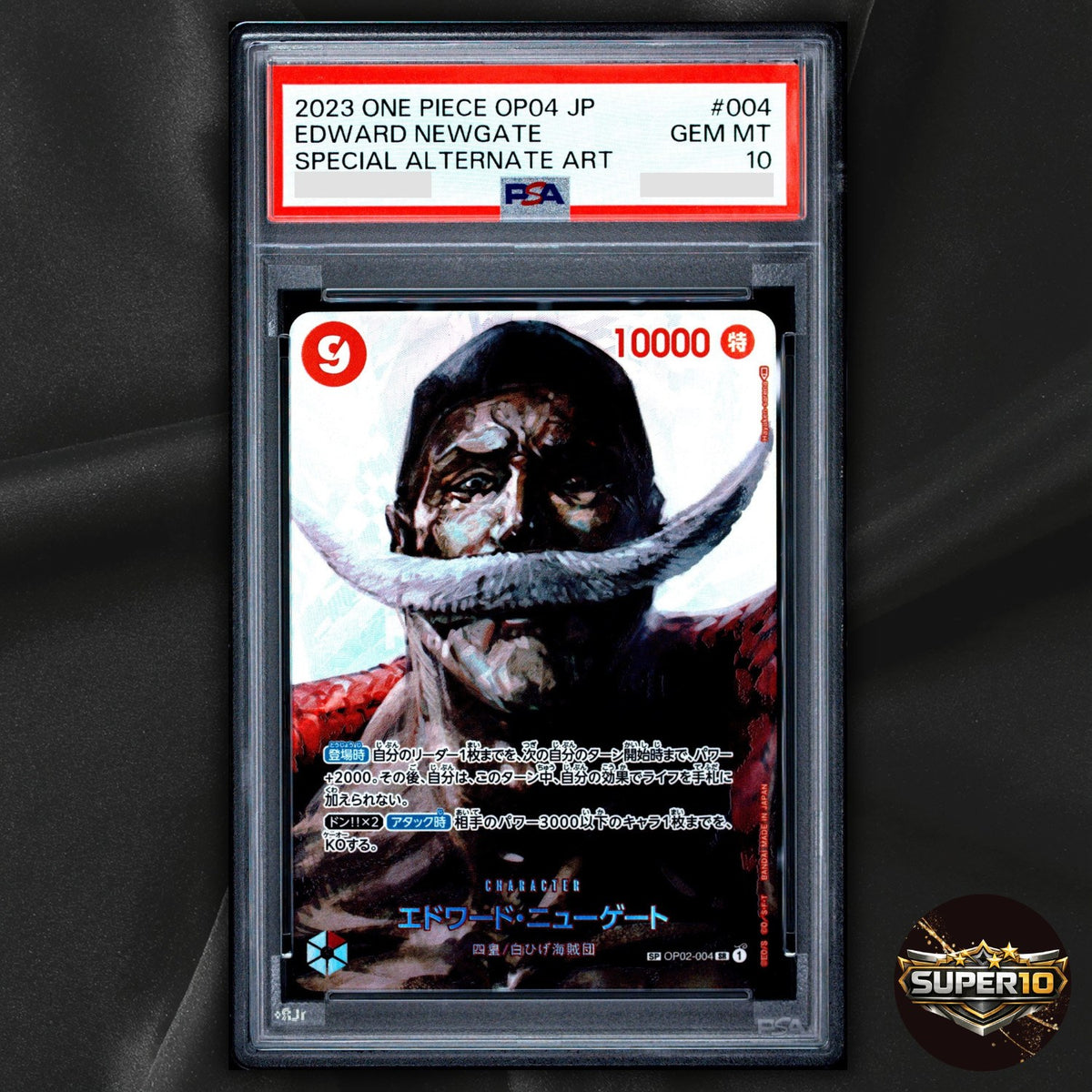 PSA 10 Edward Newgate SP PAR SR OP02-004 One Piece Card Japanese