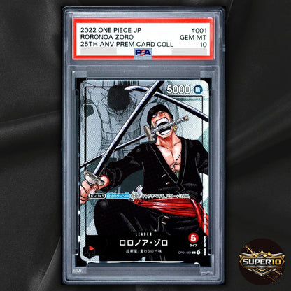 PSA 10 Roronoa Zoro OP01-001 Premium Card Collection 25th Japanese