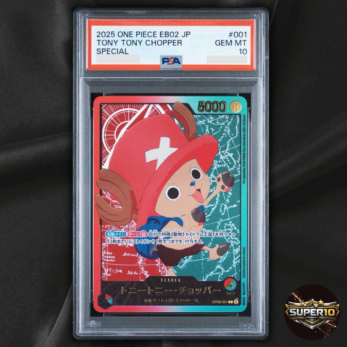 PSA 10 Tony Tony Chopper Gold Text OP08-001 L Anime 25th Collection ONE PIECE Ja