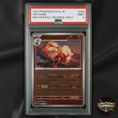 PSA 9 Arcanine Master Ball Pattern 059/165 SV2a Pokemon 151 Japanese