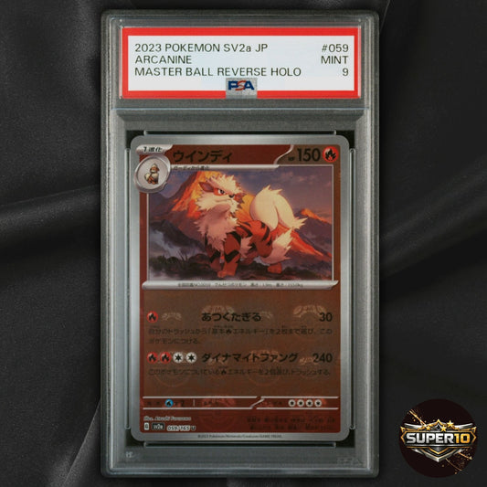 PSA 9 Arcanine Master Ball Pattern 059/165 SV2a Pokemon 151 Japanese