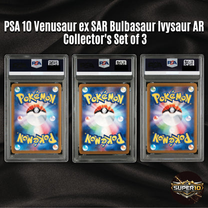 PSA10 Venusaur ex SAR 200/165 Bulbasaur Ivysaur AR Set Pokemon Card 151 Japanese