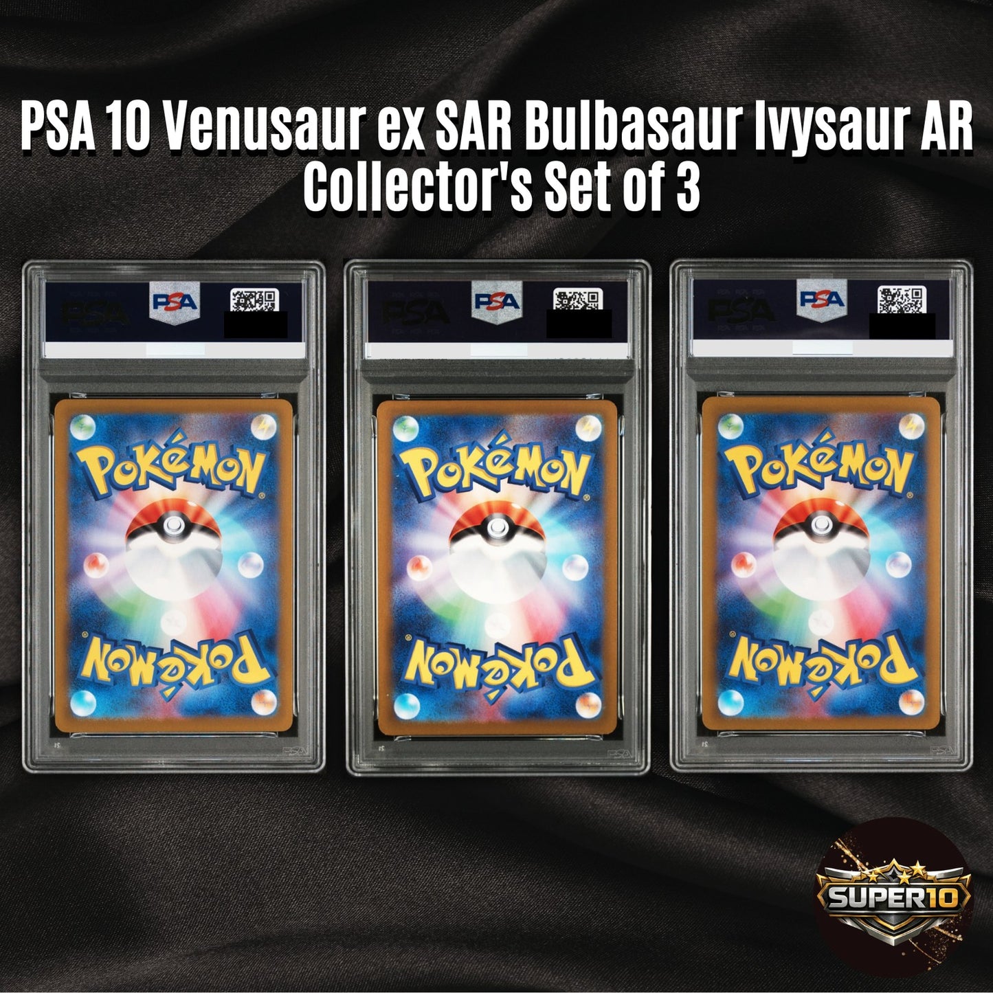 PSA 9 Venusaur ex SAR 200/165 Bulbasaur Ivysaur AR Set Pokemon Card 151 Japanese