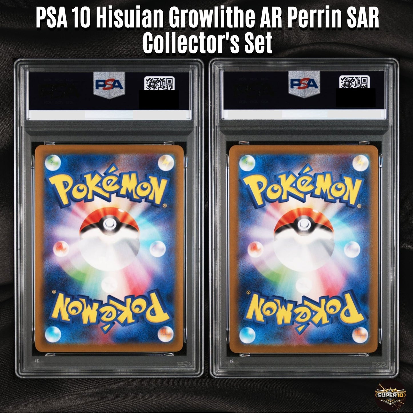 PSA 10 Pokemon Hisuian Growlithe AR 075/066 Perrin SAR 092/066 Set SV5a Japanese
