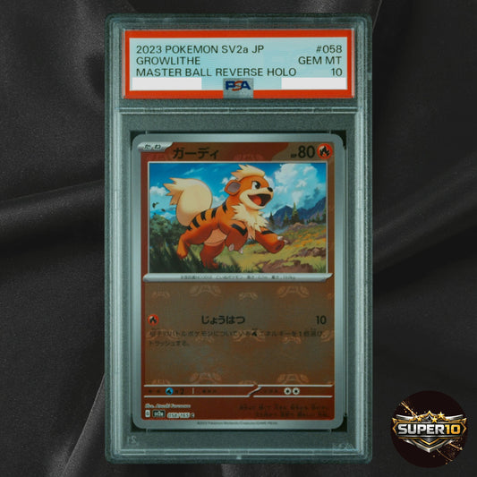 PSA 10 Growlithe 058/165 sv2a Master Ball Mirror Pokemon Card 151 Japanese