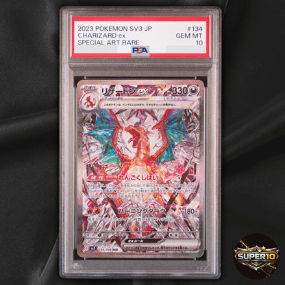PSA 10 Pokémon TCG Ruler of the Black Flame Charizard EX SAR 134/108