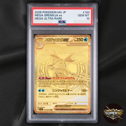 PSA 10 Mega Greninja ex MUR 120/083 Gold Ninja Spinner M4 Full Art Pokemon Card