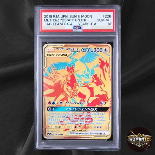 PSA 10 Moltres & Zapdos & Articuno GX 226/173 SM12a Japanese Pokemon Card