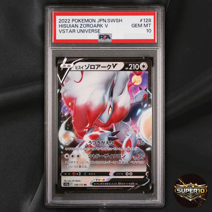 PSA 10 Hisuian Zoroark V 128/172 RR S12a: VSTAR Universe Holo Pokemon Japanese