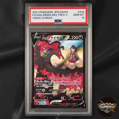 PSA 10 Galarian Moltres V CSR 242/184 VMAX Climax S8b Pokemon Card Japanese