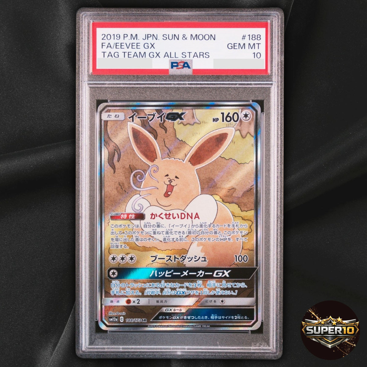 PSA 10 Eevee GX 188/173 Tag Team All Stars 2019 SR Full Art Japanese
