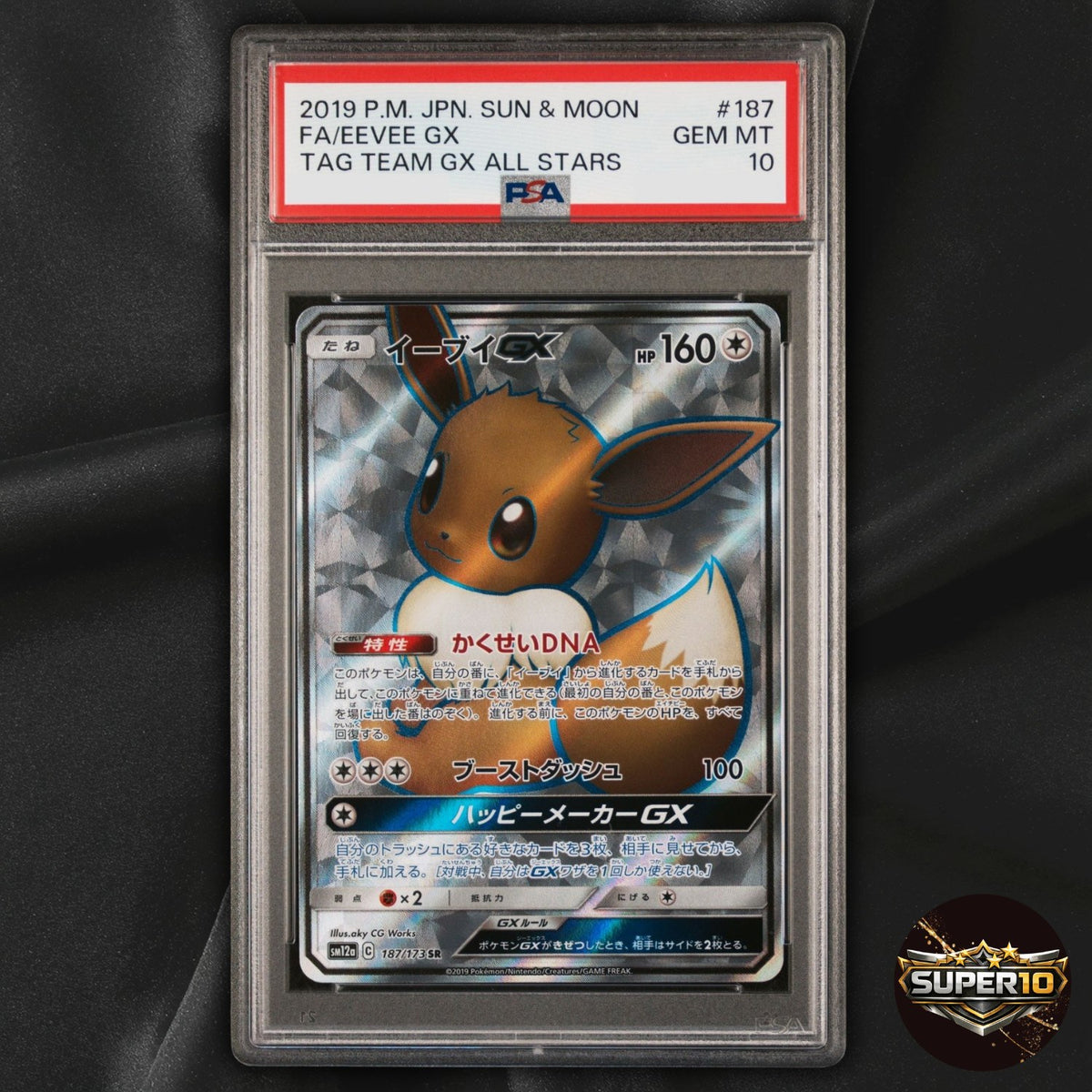 PSA 10 Eevee GX 187/173 SR Black Star Promos Pokemon Card Japanese