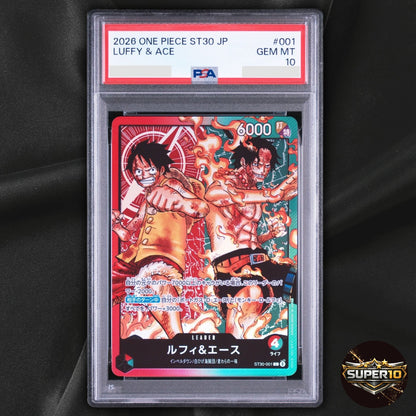 PSA 10 One Piece Very Match Double Luffy Ace C299 W GR8 Japanese ST30-001
