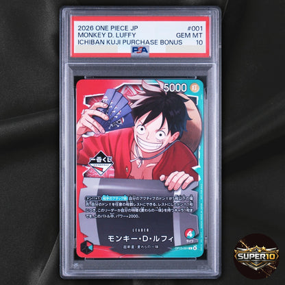 PSA 10 Monkey D. Luffy SEC OP13-001 Japanese