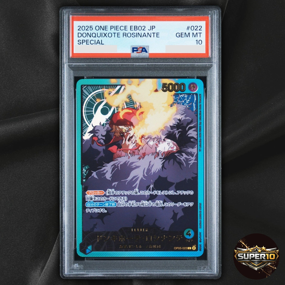 PSA 10 Donquixote Rosinante L OP05-022 Gold Text Anime 25th Japanese