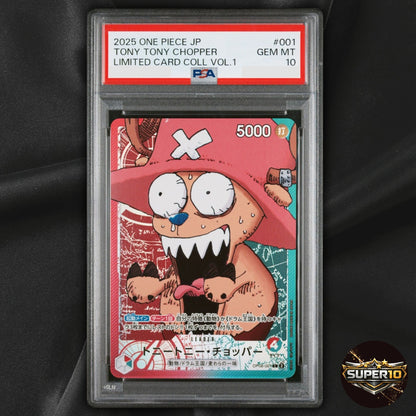 PSA 10 Chopper OP08-001 ONE PIECE Card BASE SHOP Limited Japanese