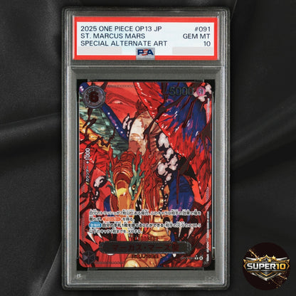 PSA 10 Saint Marcus Mars Parallel R/P OP13-091 ONE PIECE Card Japanese