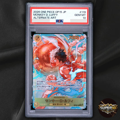 PSA 10 Monkey D. Luffy SEC P OP15-119 Japanese