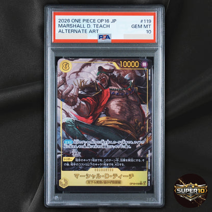 PSA 10 Marshall D Teach SEC-P OP16-119 The Time Of Battle ONE PIECE Card