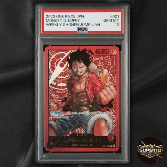 PSA 10 Monkey D Luffy ST01-001 Weekly Shonen Jump Lecafig OnePiece Promo Card