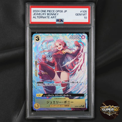 PSA 10 Bandai OP08-105 Jewelry Bonney SR Alt Art PRB01 Japanese
