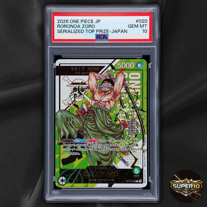 PSA 10 Roronoa Zoro L OP12-020 Japanese