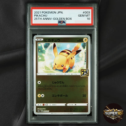 PSA 10 Pikachu 003/015 25th Anniversary Golden Box Japanese Pokemon Card