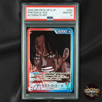 PSA 10 Portgas.D.Ace (002) L Carrying On His Will OP13-002