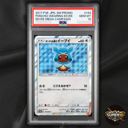 PSA 10 Poncho Wearing Eevee 143/SM-P Eevee Mega Campaign Promo Japanese