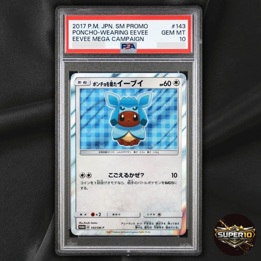 PSA 10 Poncho Wearing Eevee 143/SM-P Eevee Mega Campaign Promo Japanese