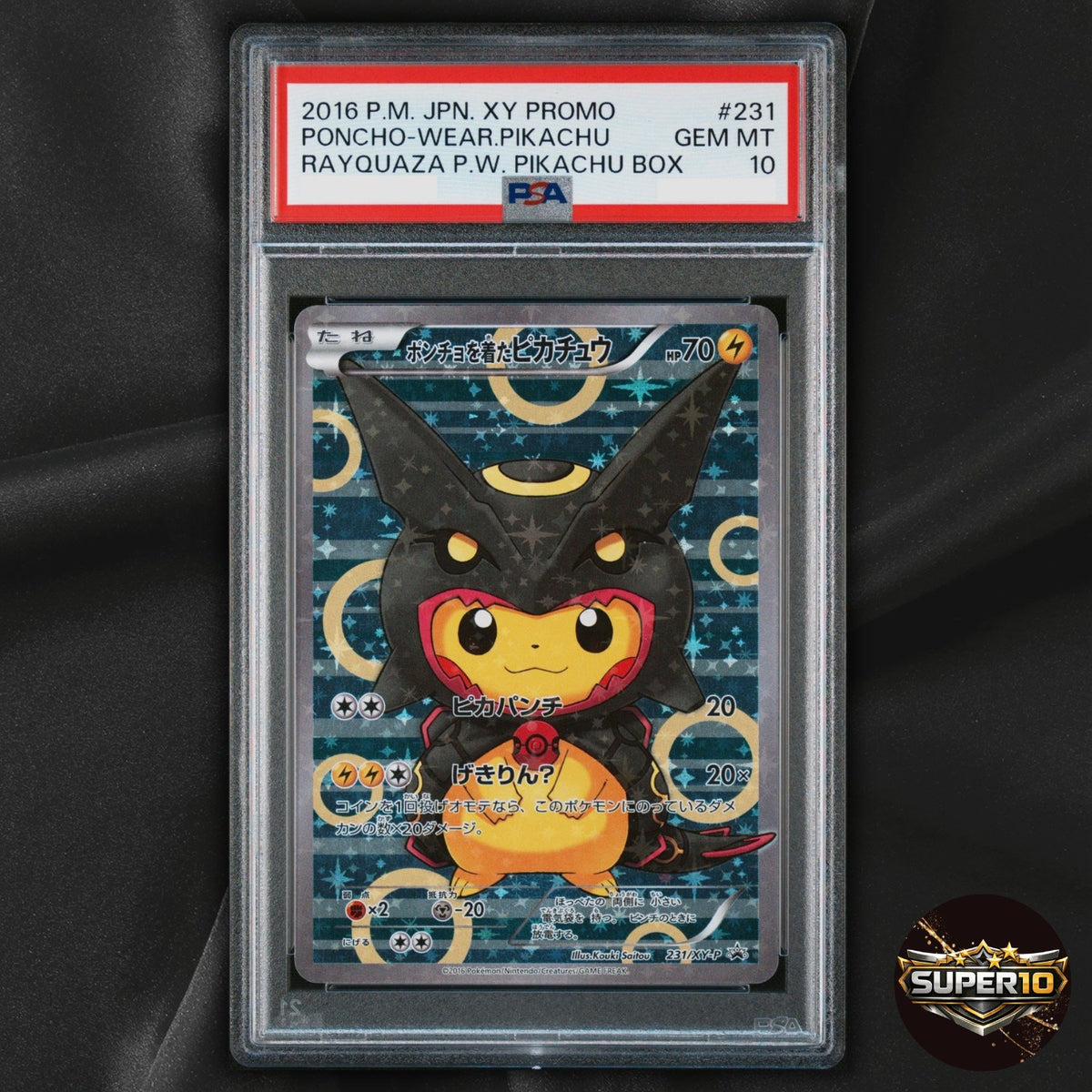 PSA 10 Poncho Wearing Pikachu 231/XY-P 2016 Promo Japanese