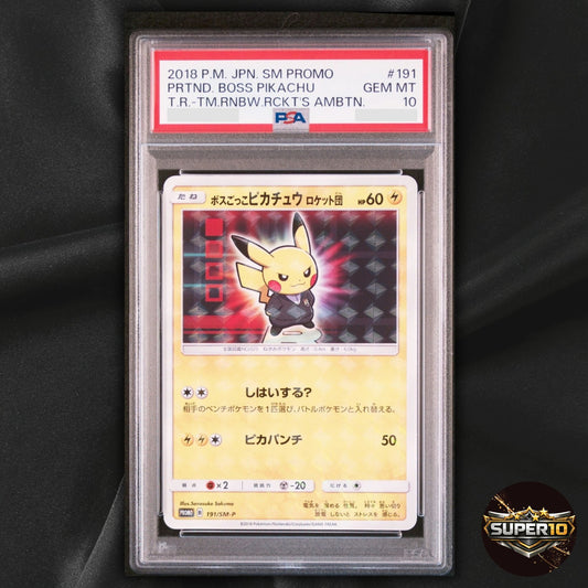 PSA 10 Boss Pikachu Team Rocket 191/SM-P Promo Pokemon Card Japanese