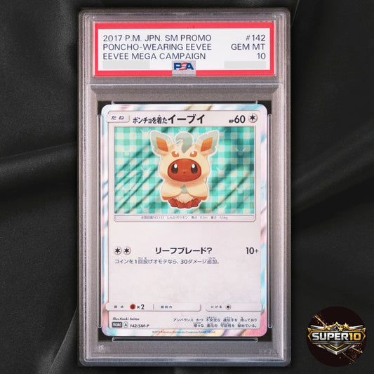 PSA 10 Pokemon TCG 2017 SM Promo Poncho-Wearing Eevee 142/SM-P Japanese